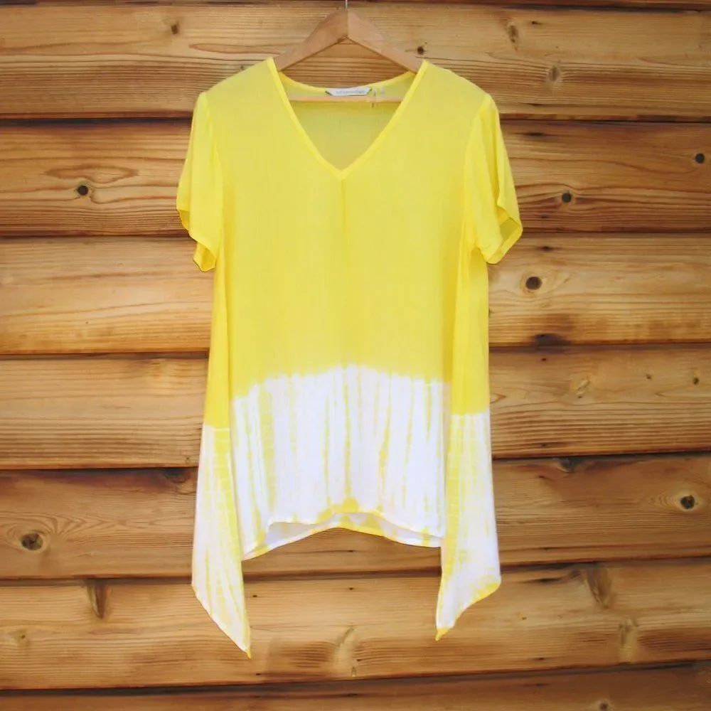 Yellow Tie Dye Top Blouse